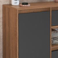 Gabinete Suspenso 1 Porta E 2 Gavetas 80 Cm Bl2001 Mell Grafite Faem Mell Grafite - 7