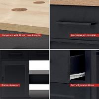 Gabinete Banheiro Com Tampo 2 Pt 2 Gv 85 Cm Bn04 Preto Dtall