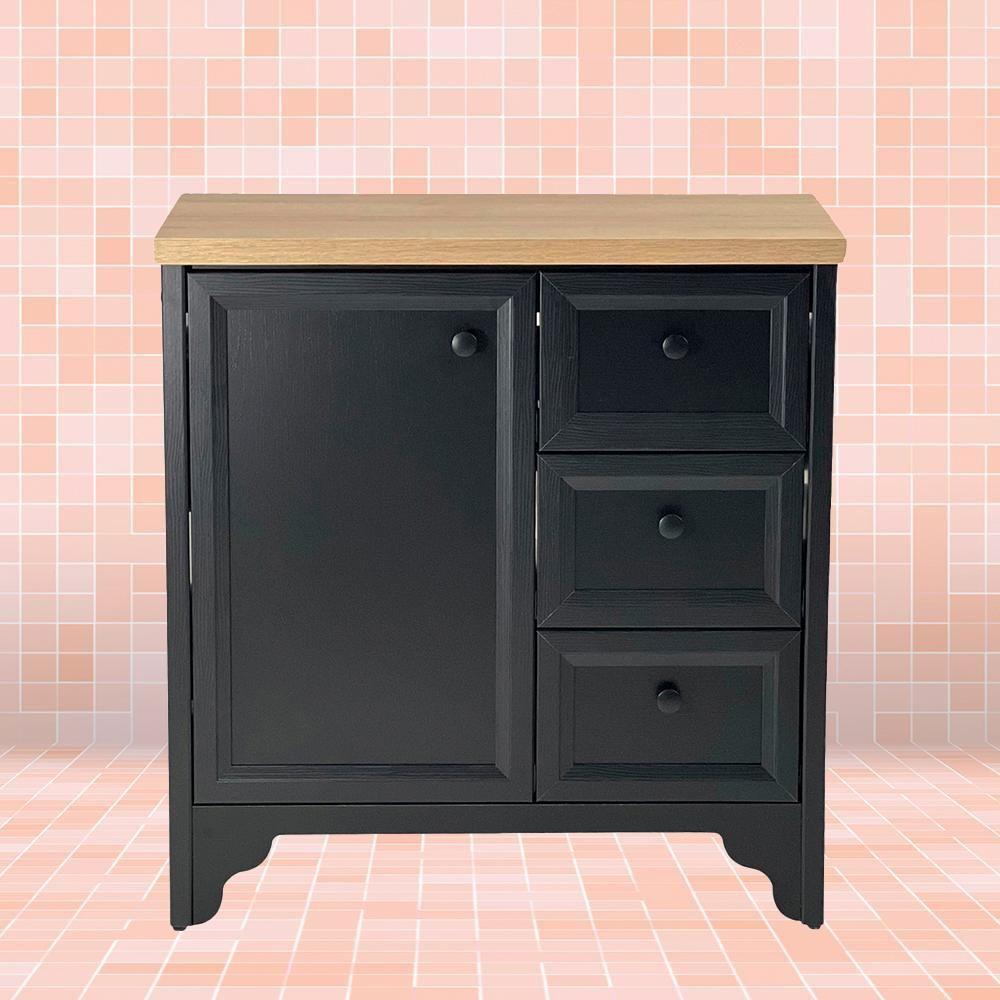 Gabinete Banheiro Com Tampo 1 Pt 3 Gv 79 Cm Bn05 Preto Dtall - 5