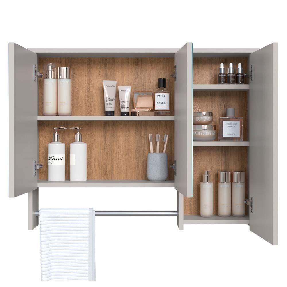 Espelheira Com 3 Portas E Toalheiro 80 Cm Es9000 Mell Arenas Faem Mell Arenas - 6