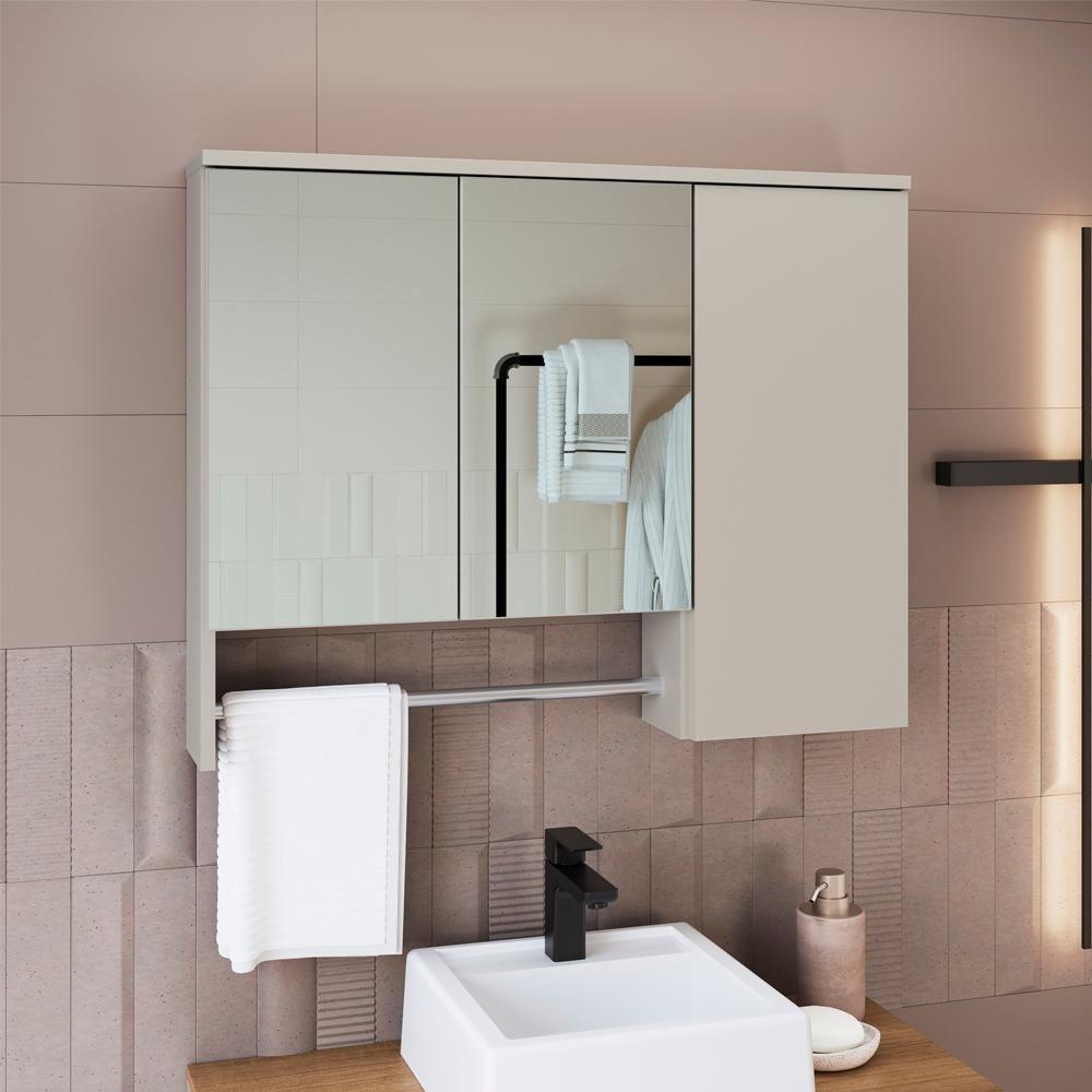 Espelheira Com 3 Portas E Toalheiro 80 Cm Es9000 Mell Arenas Faem Mell Arenas - 8