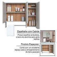 Espelheira Com 3 Portas E Toalheiro 80 Cm Es9000 Mell Arenas Faem Mell Arenas - 3
