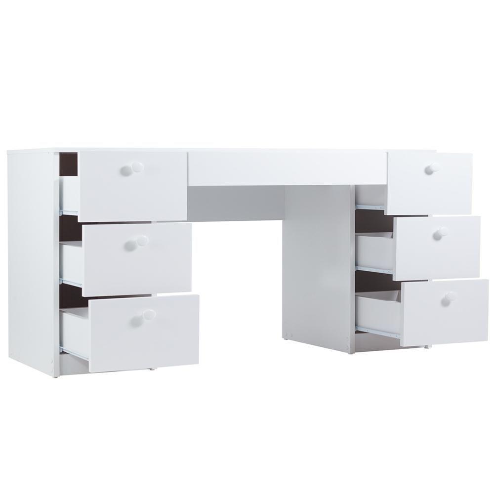 Penteadeira Escrivaninha 7 Gavetas 118 Cm Pe100 Branco Dtall - 5