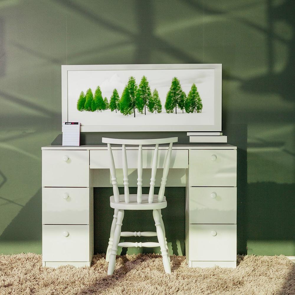 Penteadeira Escrivaninha 7 Gavetas 118 Cm Pe100 Branco Dtall - 8