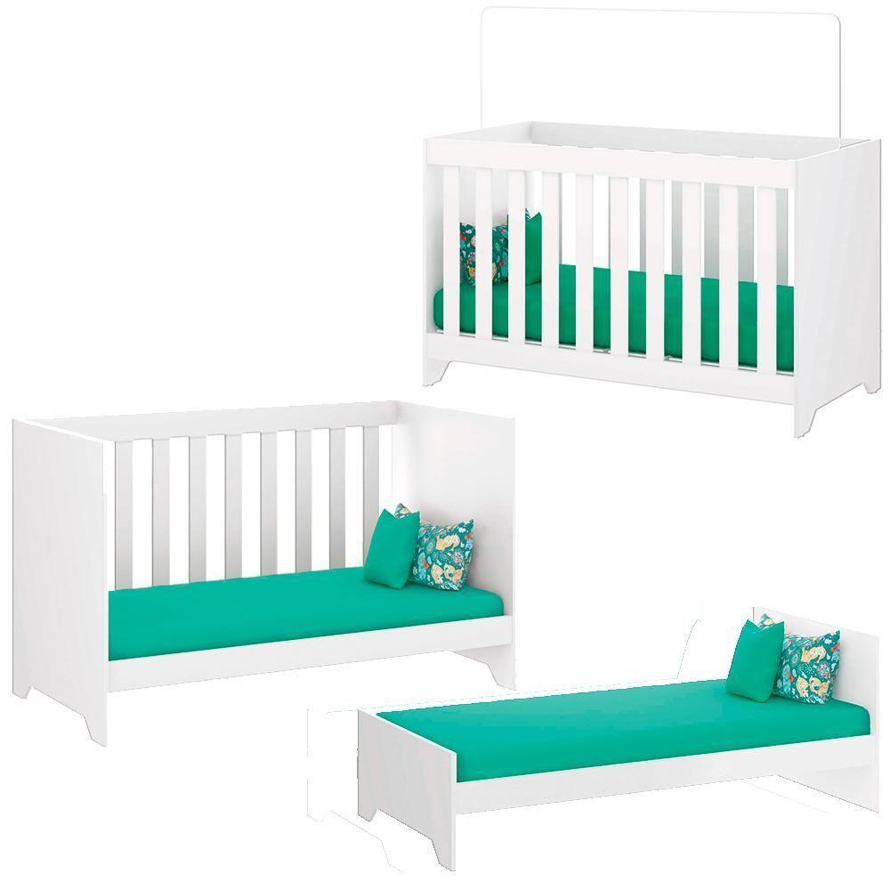 Berço Mini Cama 3 Em 1 Multifuncional 133x64 Cm Bbi51 Branco Dtall - 5