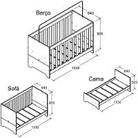 Berço Mini Cama 3 Em 1 Multifuncional 133x64 Cm Bbi51 Branco Dtall - 6