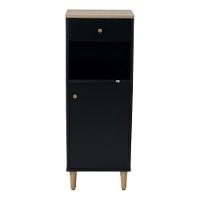 Gabinete Banheiro 1 Porta 1 Gaveta 3 Prateleiras 104x38 Cm Bn07 Preto Dtall - 1