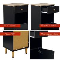 Gabinete Banheiro 1 Porta 1 Gaveta 3 Prateleiras 104x38 Cm Bn07 Preto Dtall - 3