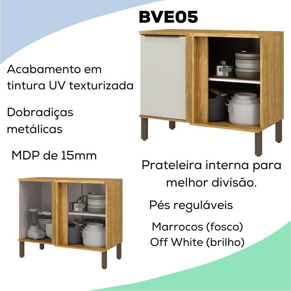 Balcao Canto Reto 98 Cm Mdp Vera Bve05 Marrocos Off White Mxm - 4