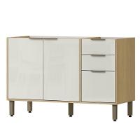 Balcao Pia Sem Tampo 120 Cm Glor Bgl02 Castanho Off White Mxm - 1