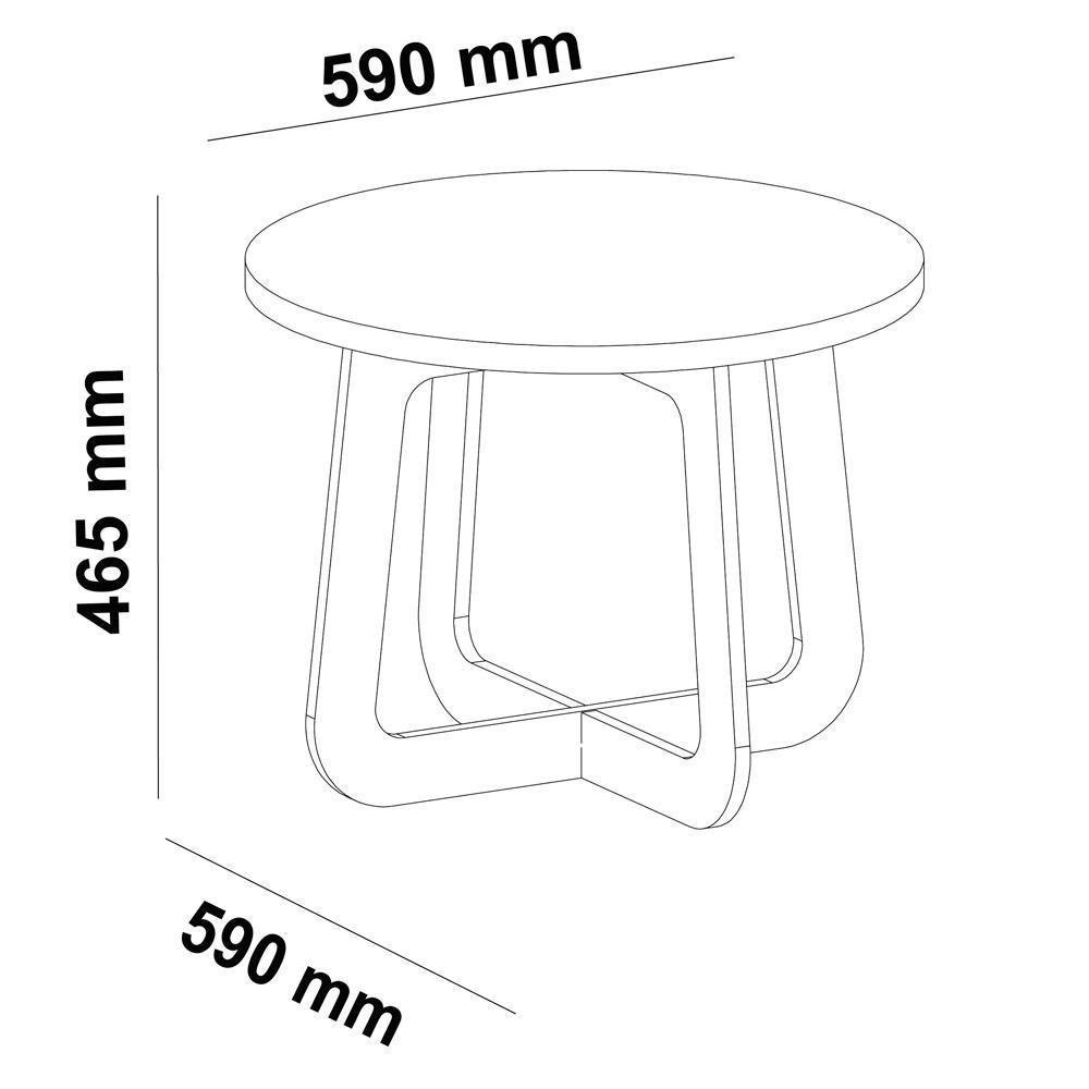 Mesa De Centro Para Sala De Estar 59 Cm 4498 Off White Cedro Arly - 3