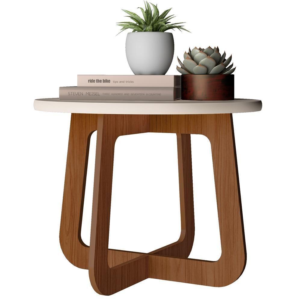 Mesa De Centro Para Sala De Estar 59 Cm 4498 Off White Cedro Arly - 5