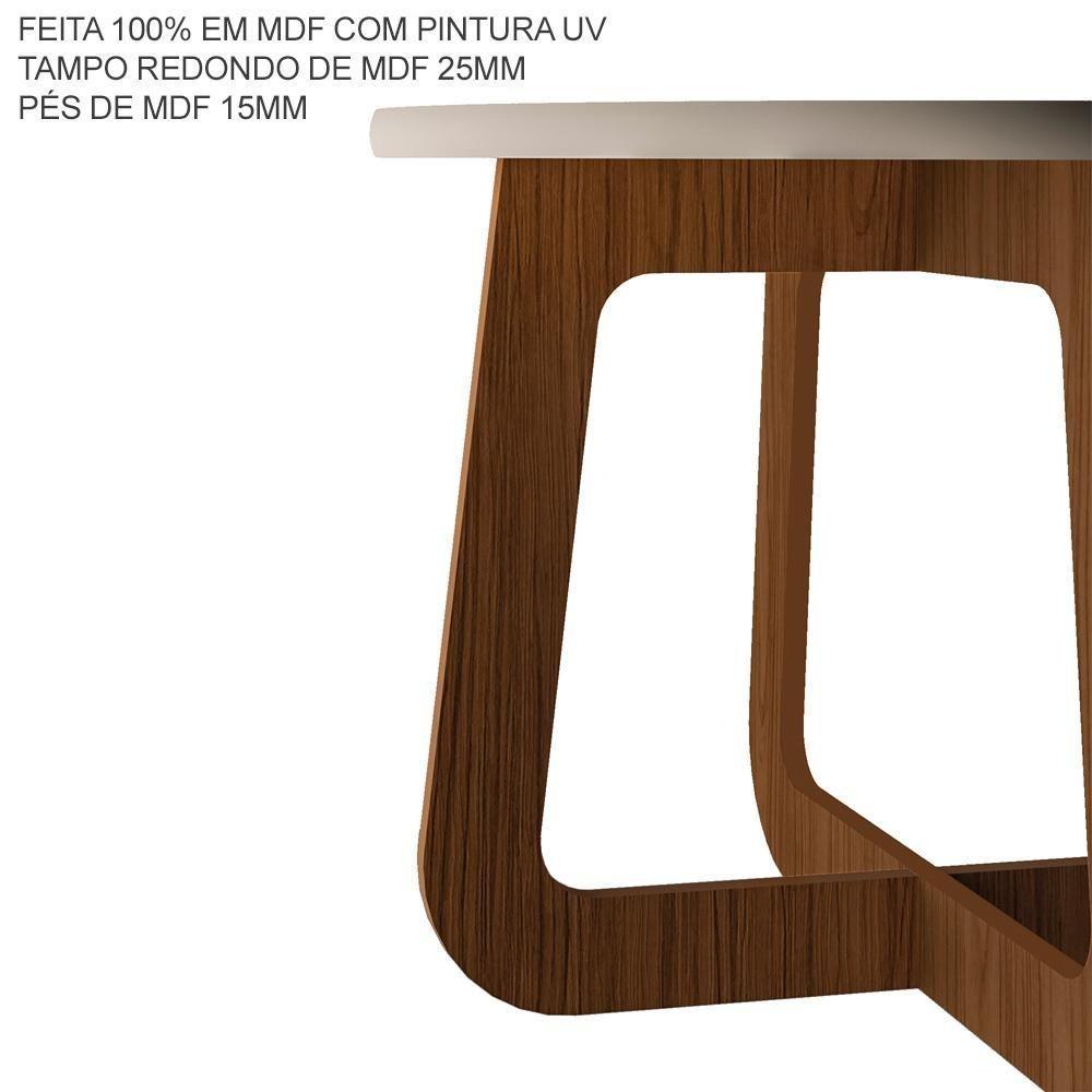 Mesa De Centro Para Sala De Estar 59 Cm 4498 Off White Cedro Arly - 6