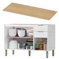 Balcao Pia Com Tampo 120 Cm Glor Bgtg12 Branco Neve Mxm - 2