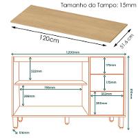Balcao Pia Com Tampo 120 Cm Glor Bgtg12 Branco Neve Mxm - 3