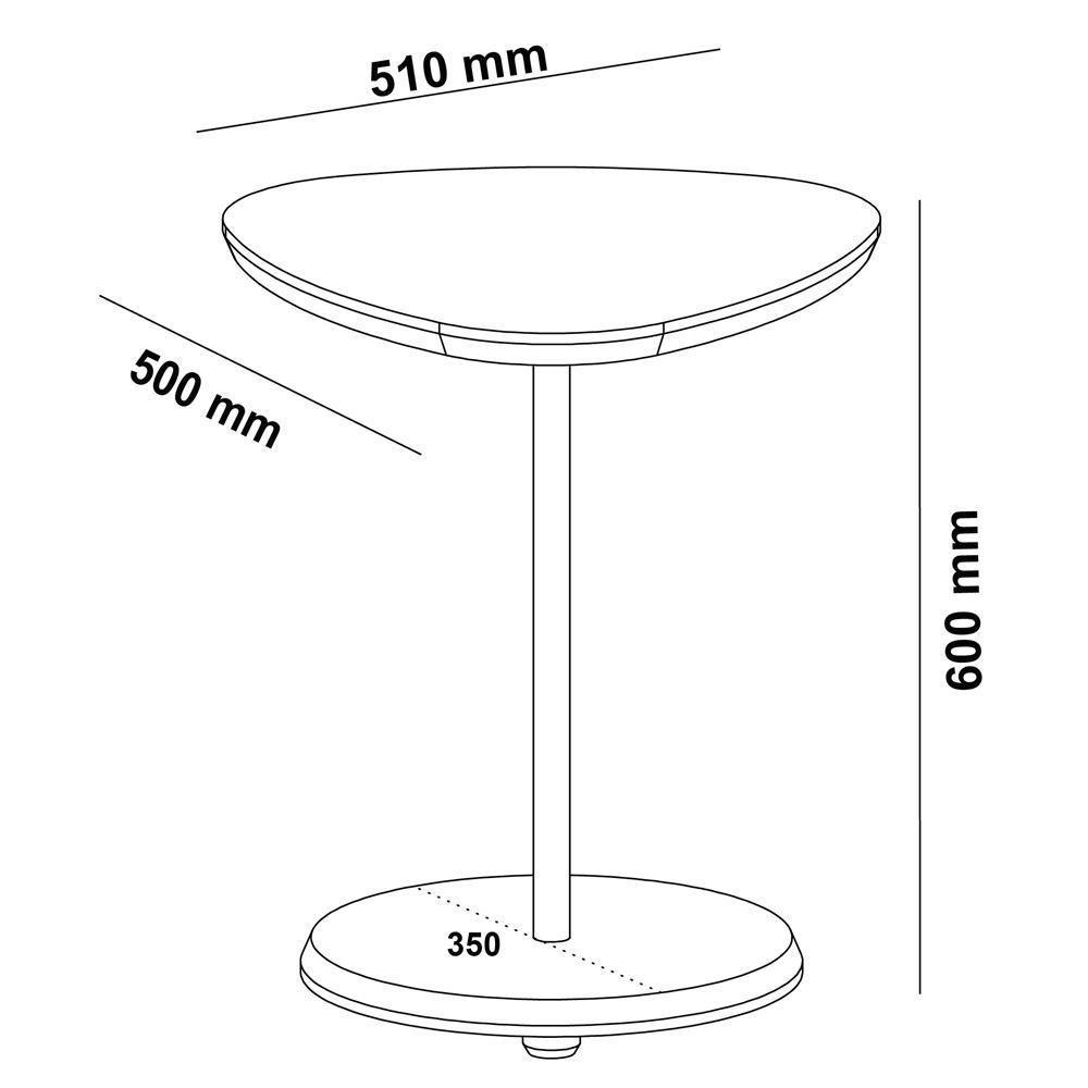 Mesa Apoio Alta Mdf Para Sala De Estar 51 Cm 4695 Off White Arly - 3