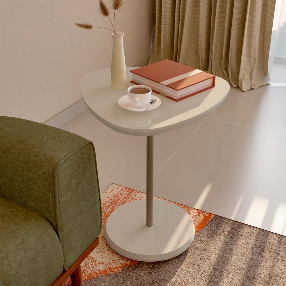 Mesa Apoio Alta Mdf Para Sala De Estar 51 Cm 4695 Off White Arly - 9