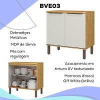 Balcao Com Tampo 80 Cm Mdp 2 Pt Vera Bve03 Marrocos Off White Mxm - 5