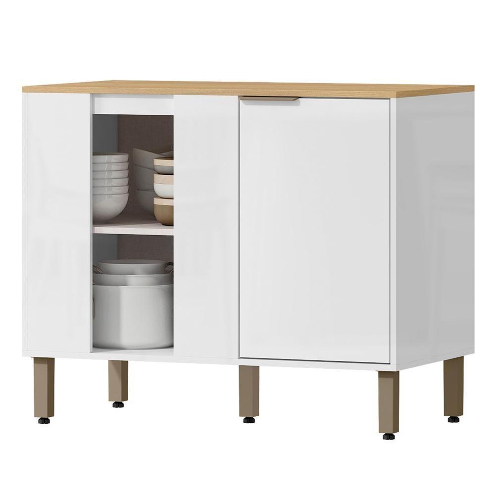 Balcao Canto Reto 98 Cm Mdp Glor Bgl03 Branco Neve Mxm - 1