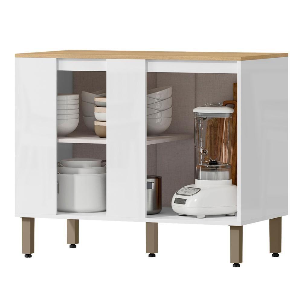 Balcao Canto Reto 98 Cm Mdp Glor Bgl03 Branco Neve Mxm - 2