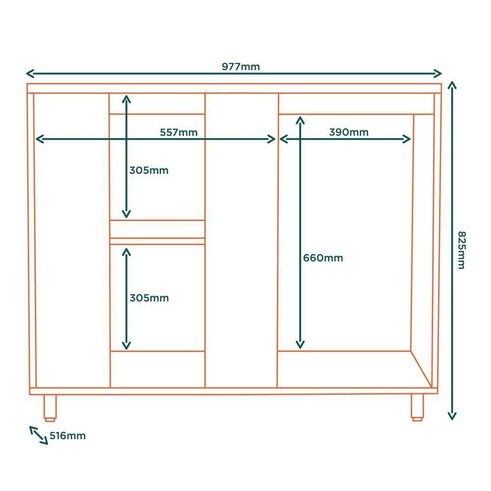 Balcao Canto Reto 98 Cm Mdp Glor Bgl03 Branco Neve Mxm - 3