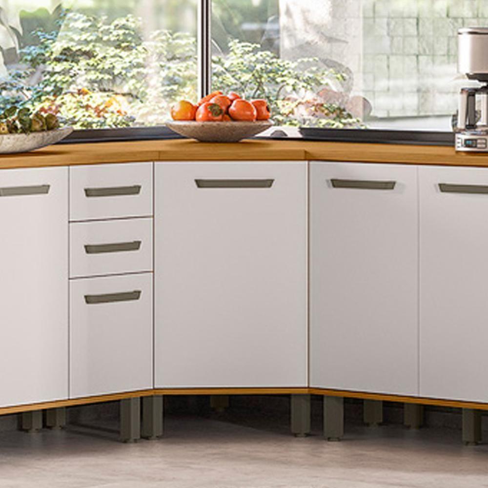 Balcao Canto Obliquo Tampo 80 Cm Cria J00159 Freijo Off White Pln Freijo Off White - 2