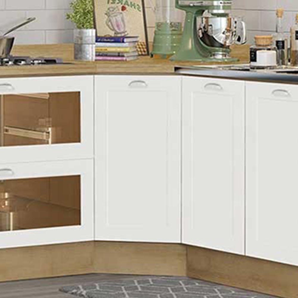 Balcao Obliquo Com Tampo 1 Porta 75 Cm Cd1015406 Branco Dtall - 2