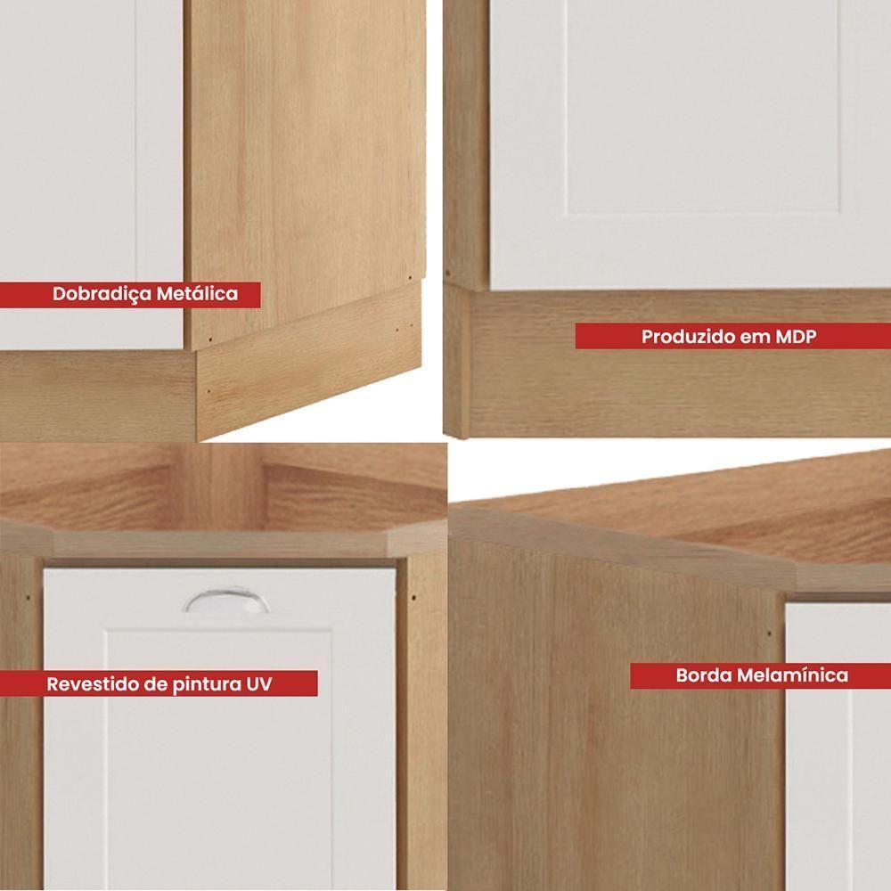 Balcao Obliquo Com Tampo 1 Porta 75 Cm Cd1015406 Branco Dtall - 3