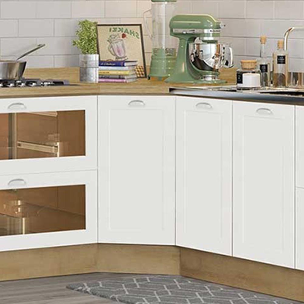 Balcao Obliquo Com Tampo 1 Porta 75 Cm Cd1015406 Branco Dtall - 5