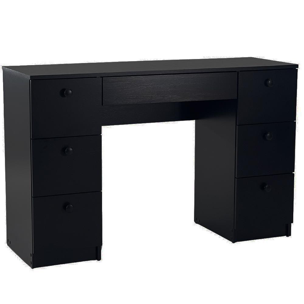 Penteadeira Escrivaninha 7 Gavetas 118 Cm Pe100 Preto Dtall - 1