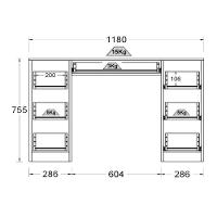 Penteadeira Escrivaninha 7 Gavetas 118 Cm Pe100 Preto Dtall - 7