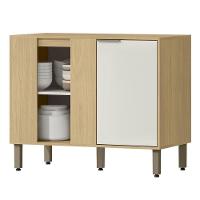 Balcao Canto Reto 98 Cm Mdp Glor Bgl03 Castanho Off White Mxm - 1