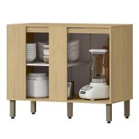 Balcao Canto Reto 98 Cm Mdp Glor Bgl03 Castanho Off White Mxm - 2