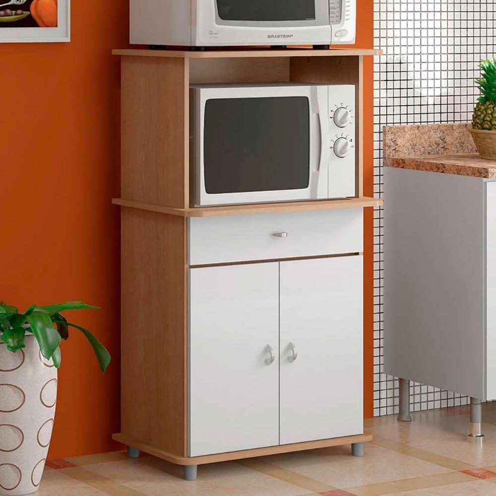 Balcao Multiuso 2 Fornos 2 Pt 1 Gv 68 Cm Ba30 Carvalho Branco Dtall Carvalho Branco - 3