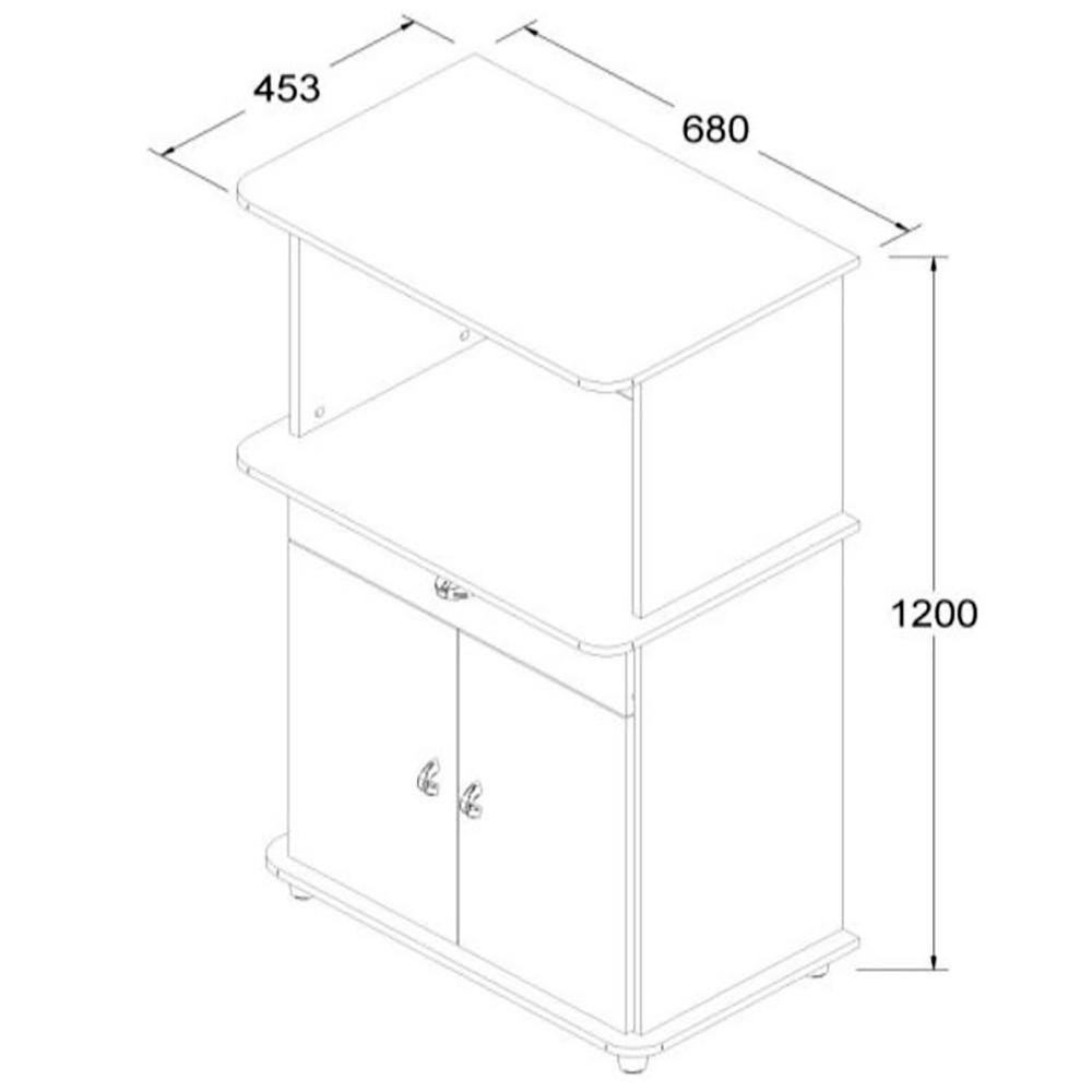 Balcao Multiuso 2 Fornos 2 Pt 1 Gv 68 Cm Ba30 Carvalho Branco Dtall Carvalho Branco - 4