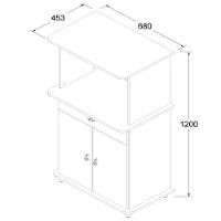 Balcao Multiuso 2 Fornos 2 Pt 1 Gv 68 Cm Ba30 Carvalho Branco Dtall Carvalho Branco