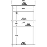 Balcao Multiuso 2 Fornos 2 Pt 1 Gv 68 Cm Ba30 Carvalho Branco Dtall Carvalho Branco - 5