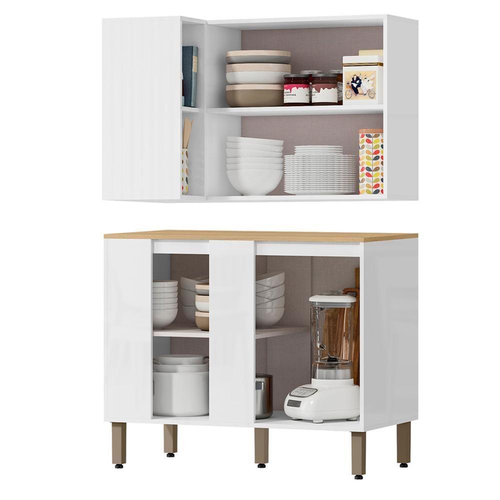 Armario E Balcao Canto 98 Cm Glor Abgl03 Branco Neve Mxm - 2