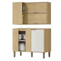 Armario E Balcao Canto 98 Cm Glor Abgl03 Castanho Off White Mxm - 1