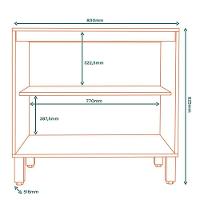 Balcao Com Tampo 80 Cm 2 Pt Glor Bgl01 Castanho Off White Mxm