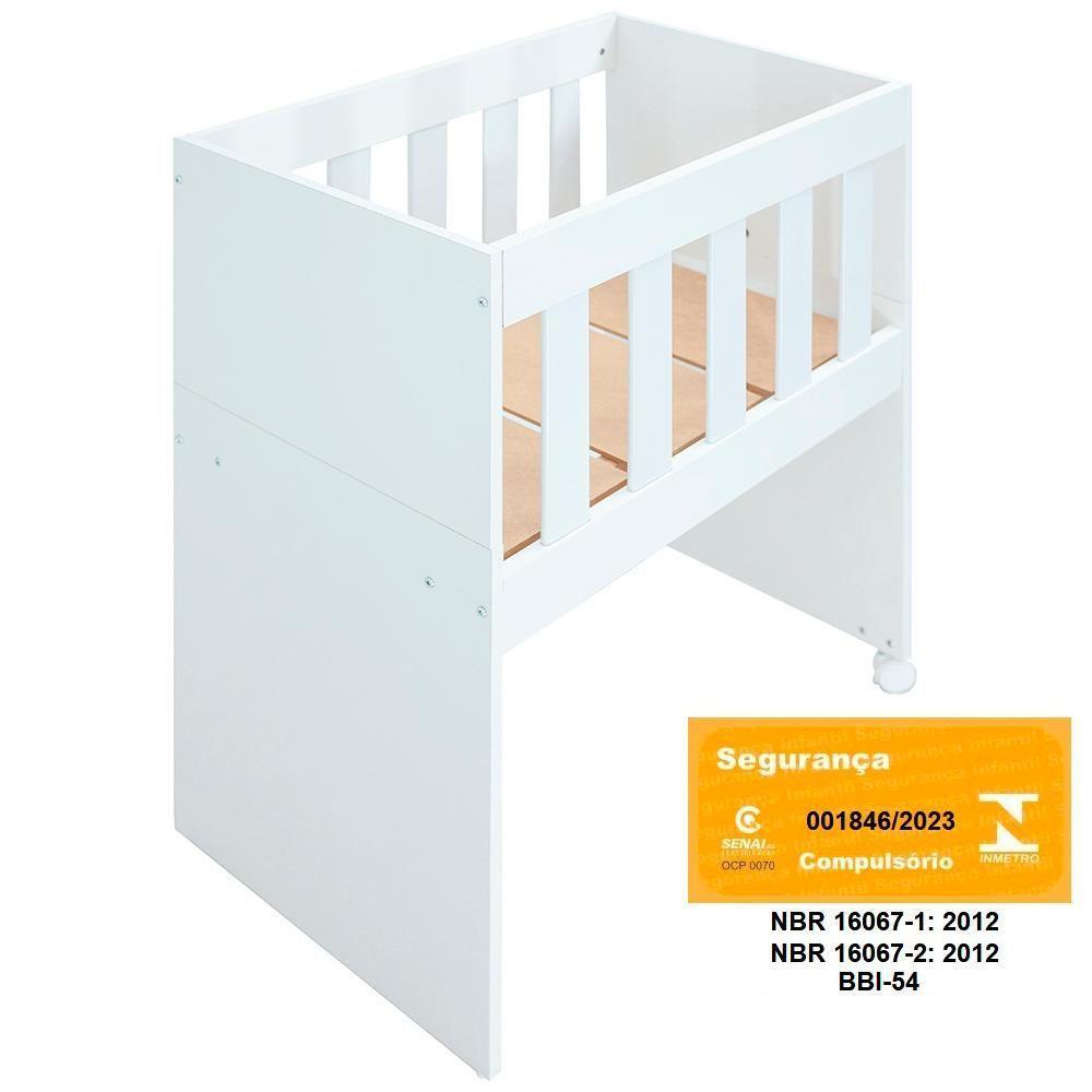 Mini Berço Moises Com Colchao E Rodizios Bbi54 Branco Dtall - 4