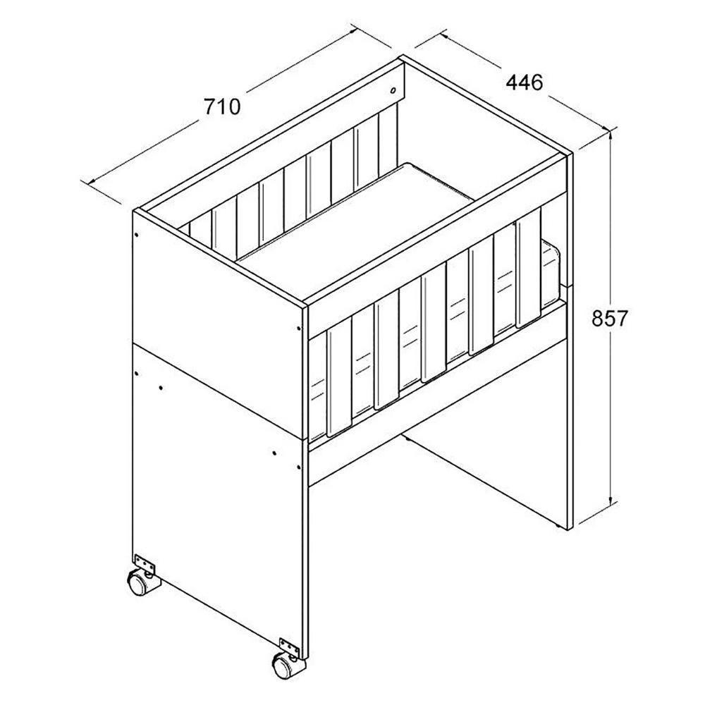 Mini Berço Moises Com Colchao E Rodizios Bbi54 Branco Dtall - 5