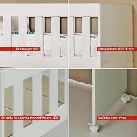 Mini Berço Moises Com Colchao E Rodizios Bbi54 Branco Dtall - 3