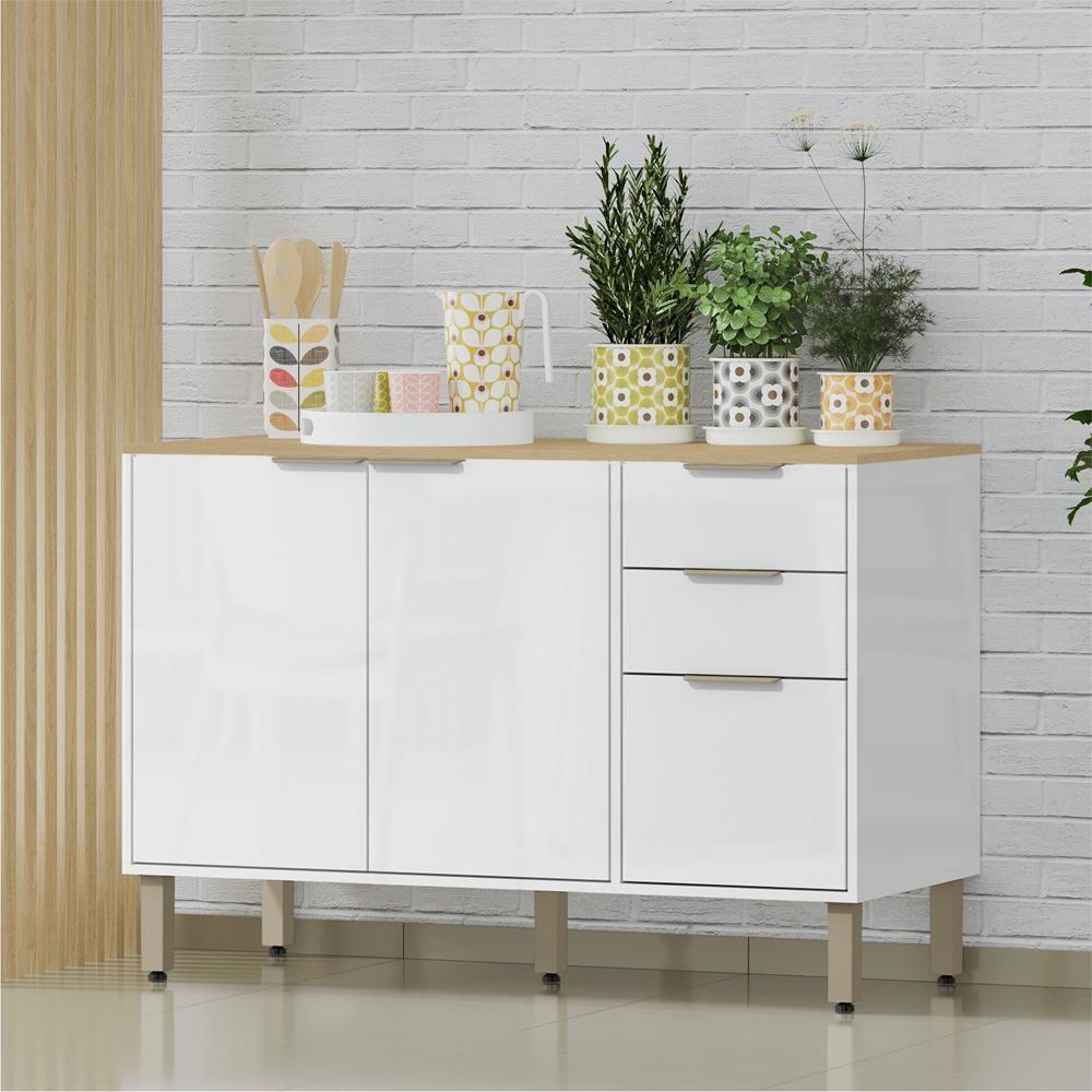 Balcao Pia Sem Tampo 120 Cm Glor Bgl02 Branco Neve Mxm - 7