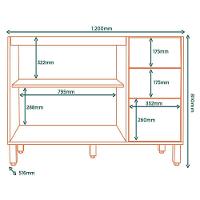 Balcao Pia Sem Tampo 120 Cm Glor Bgl02 Branco Neve Mxm - 3