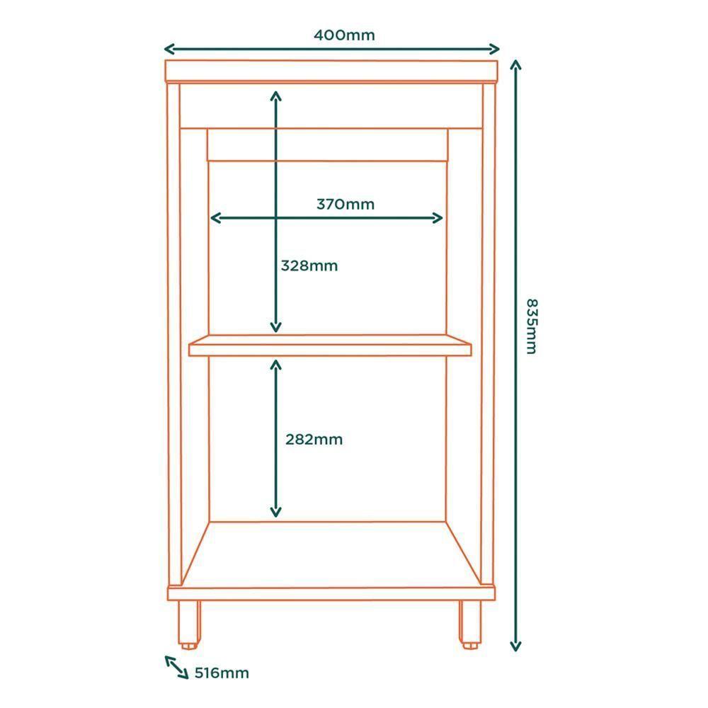 Balcao Com Tampo 40 Cm Mdp 1 Pt Vera Bve02 Marrocos Off White Mxm - 3