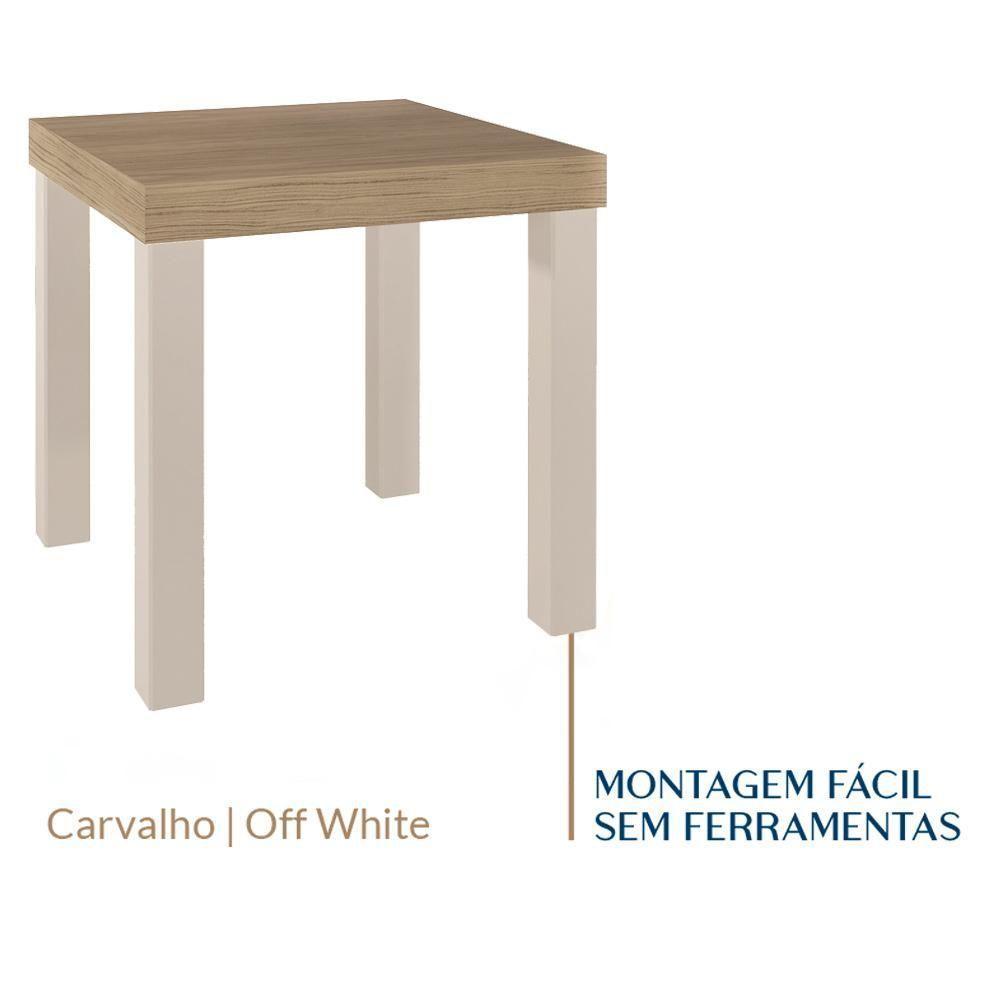 Mesa De Apoio Para Sala 45 Cm 4566 Carvalho Off White Arly Carvalho Off White - 7