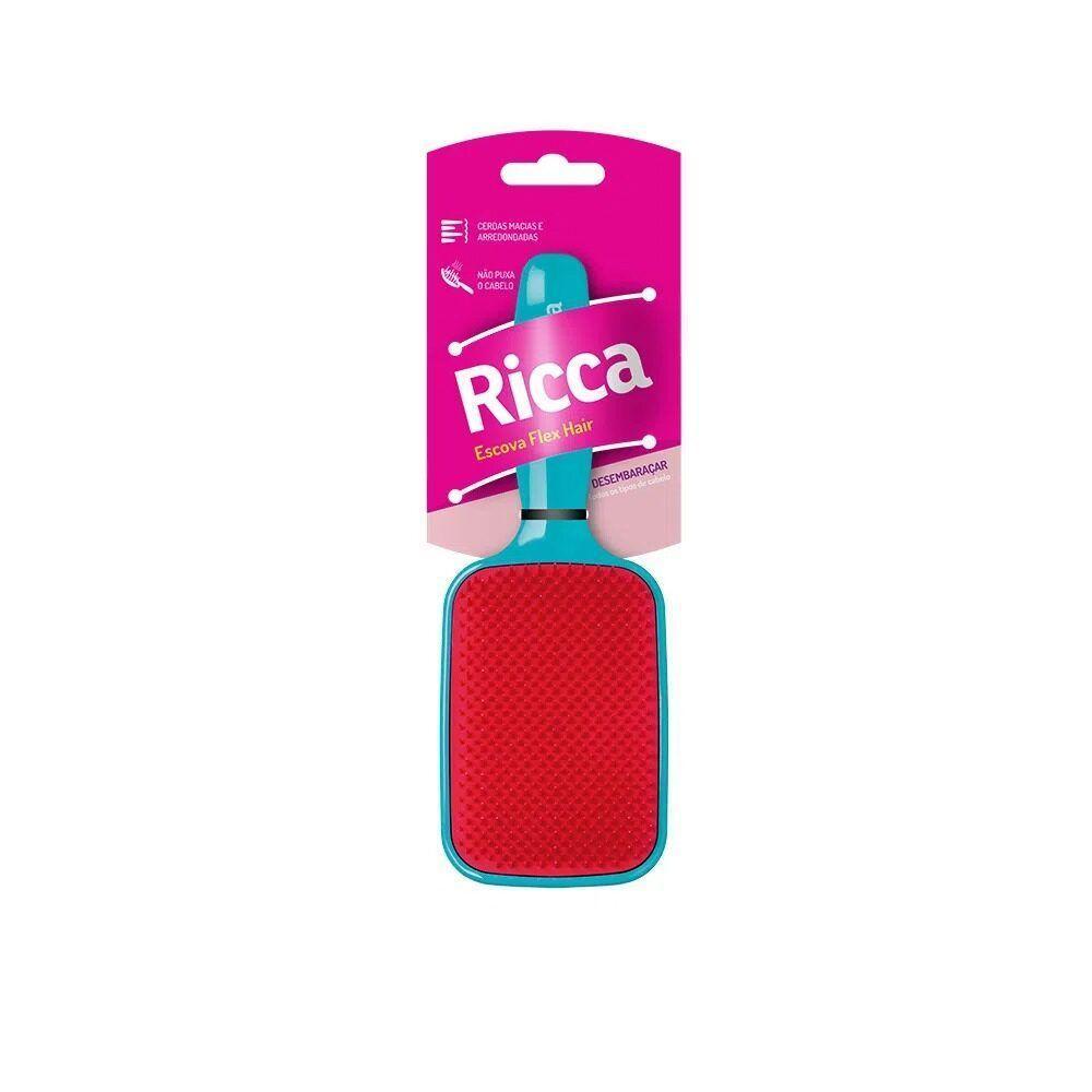 Escova Ricca Raquete Flex Hair Desembaraçante Azul - 4