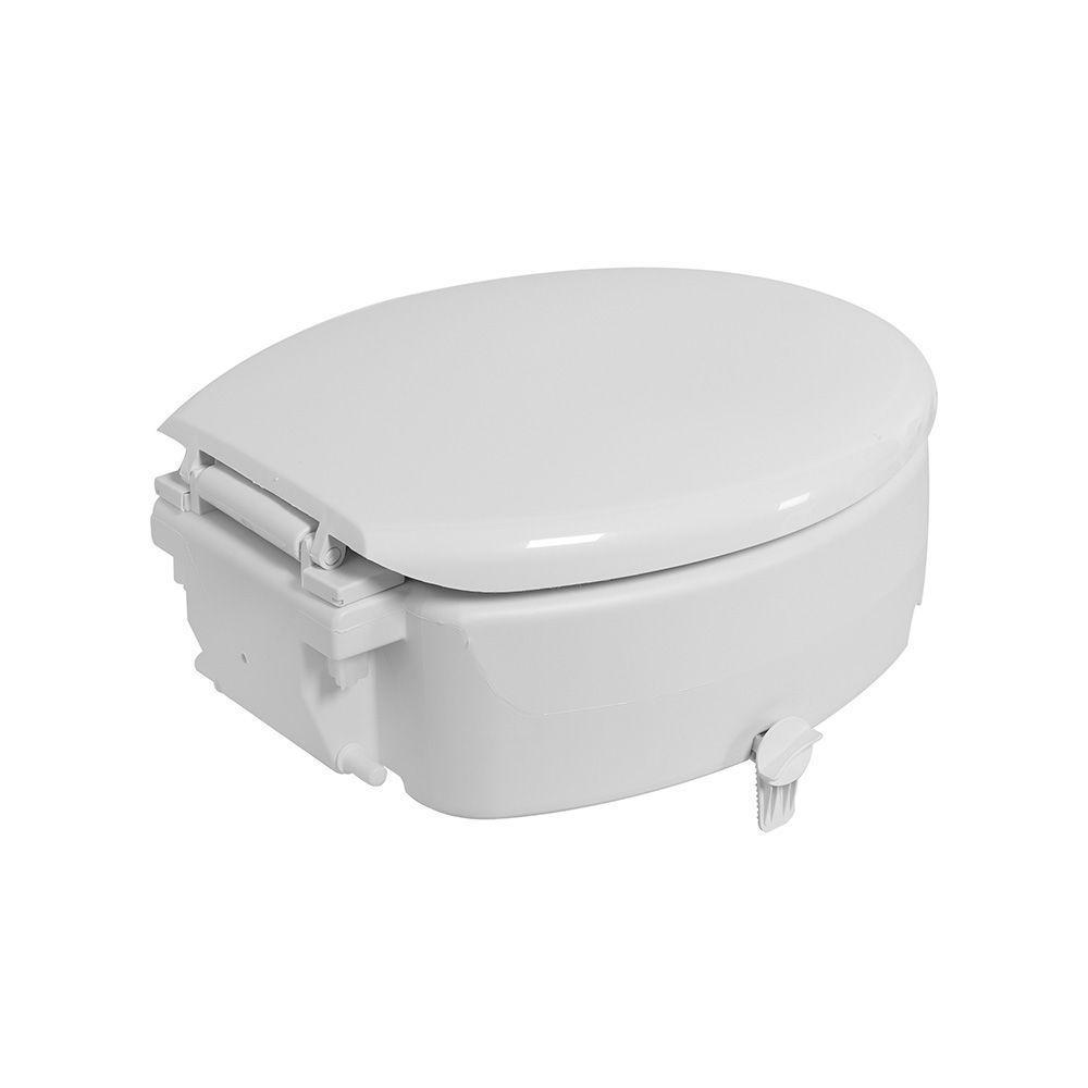 Assento Sanitário Elevado Astra Tae13t-k Com Tampa E Trava 16,5cm Almofadado Branco - 1