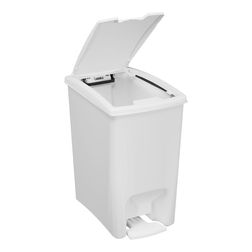 Lixeira Astra Lpda10 Com Pedal Dupla Abertura 10l Retangular Branco - 2